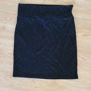 Black cotton mini skirt